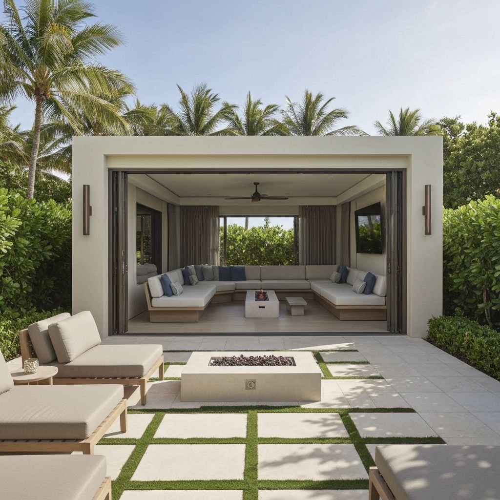 Modern cabana outdoor space